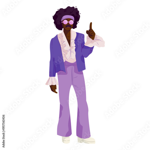Disco purple outfit 70s character