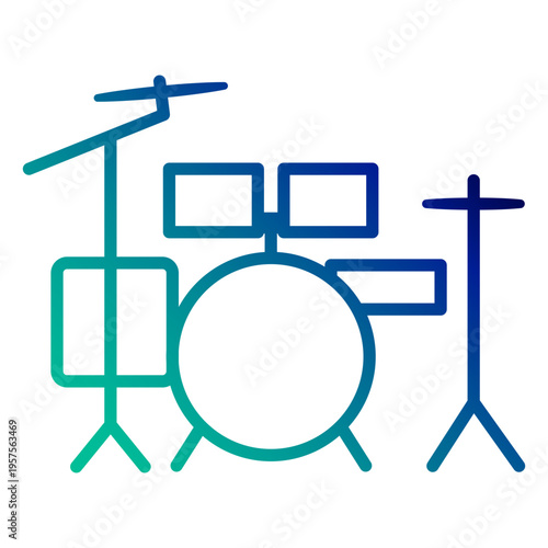 Drum set gradient stroke