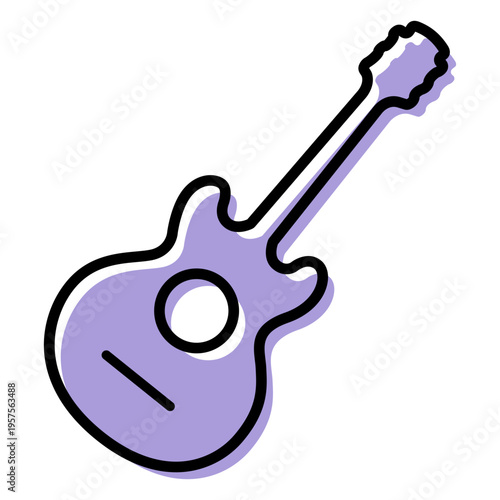 Music acoustic guitar instrument icon