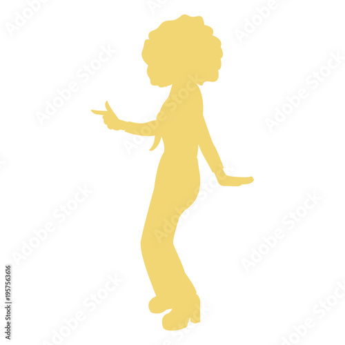 Yellow disco move silhouette