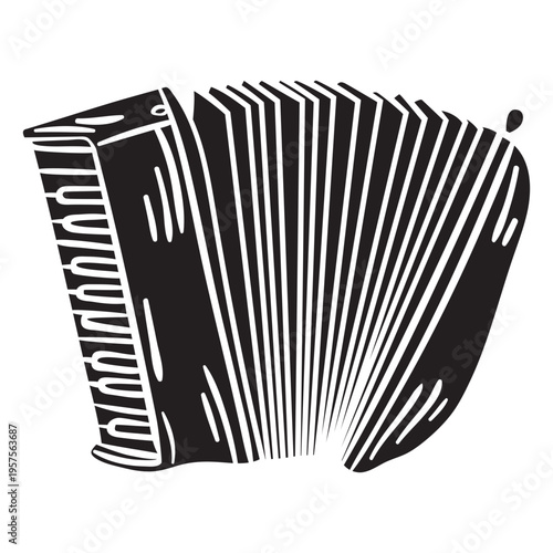 Accordion musical instrument black