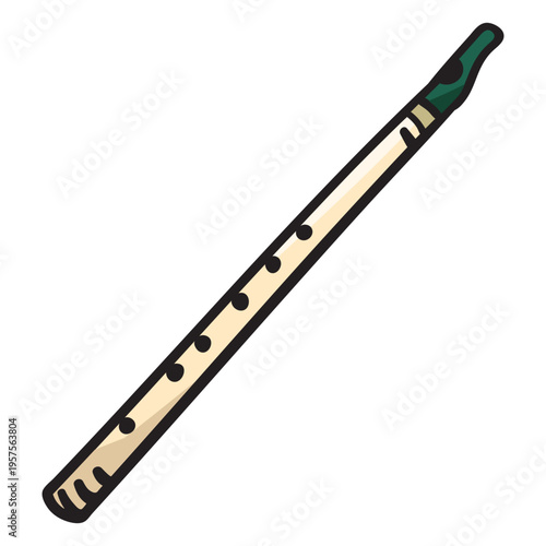 Flute irish music instrument illustration