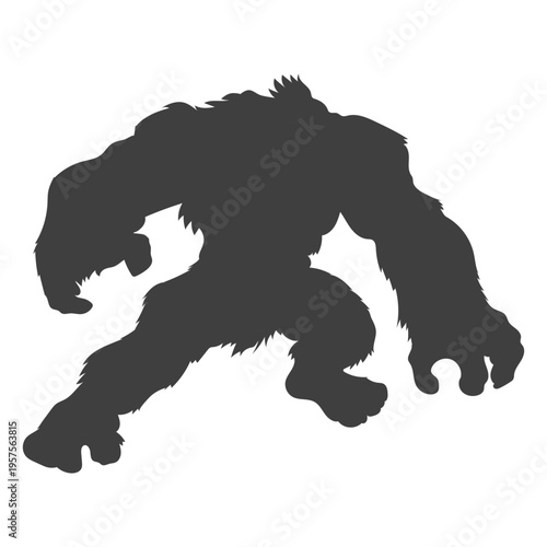 Folklore creature sasquatch black