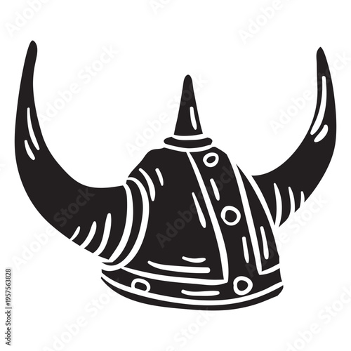 Helmet viking black illustration