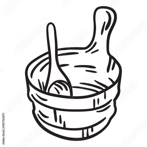 Ladle bucket sauna essentials stroke
