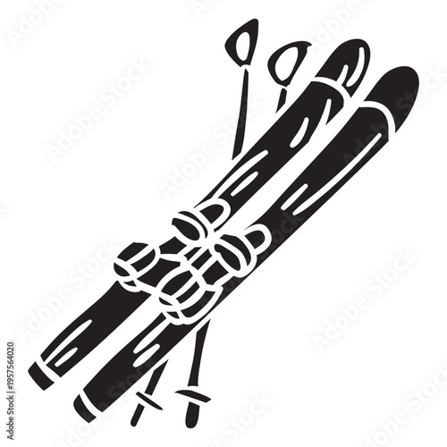 Skiing equipment snow finland illustration