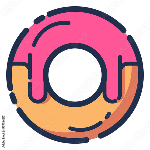 Donut pink syrup icon