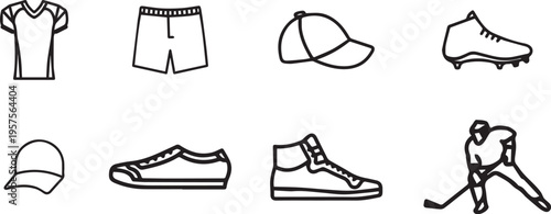 Collection of ice hockey equipment and apparel