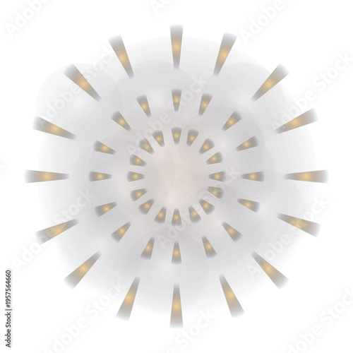 Gradient firework 3 ring thick sparks