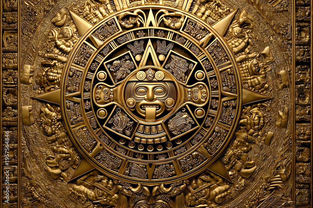 Obraz premium Aztec illustration, AI generated
