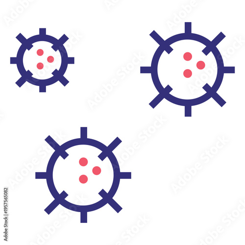 Covid 19 molecules stroke icon