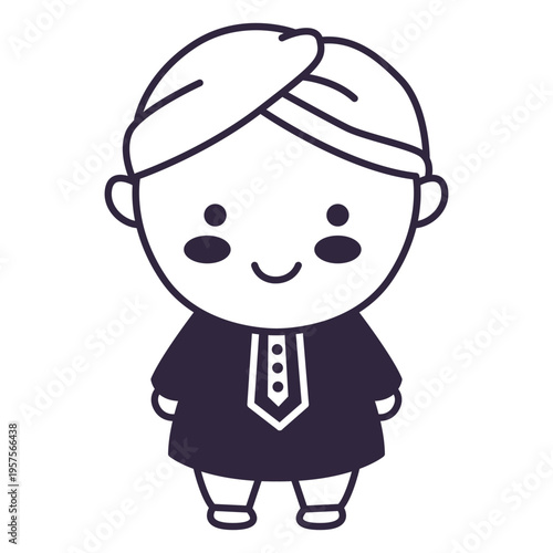 Cute man turban stroke
