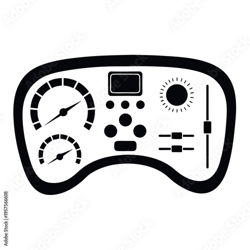 car dashboard icons set including speedometer