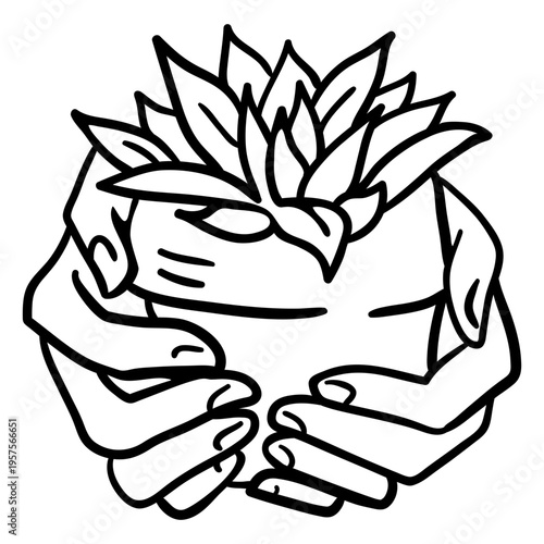 Grabbing house plant stroke