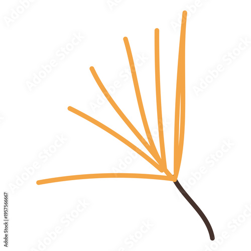 Autumn conifer needles cartoon