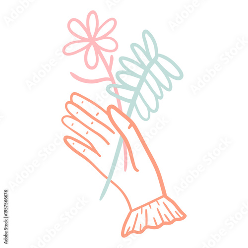 Grabbing flowers stroke