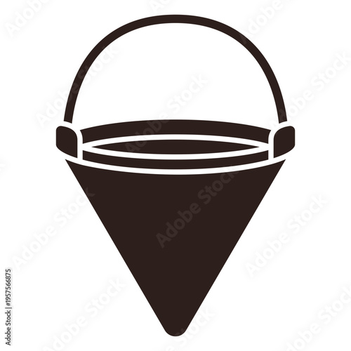 Fire bucket flat silhouette