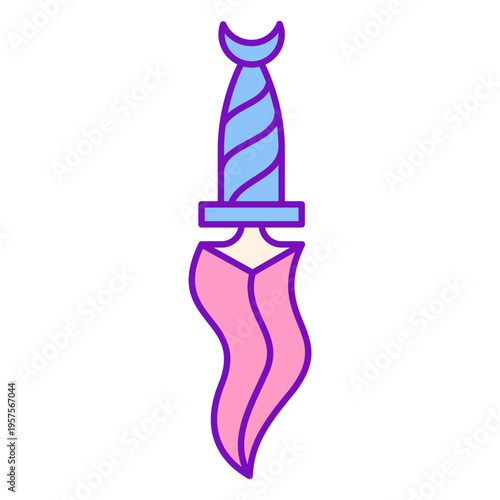 Magician colored knife stroke