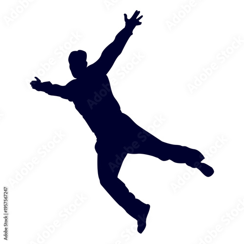 Jumping man handball silhouette