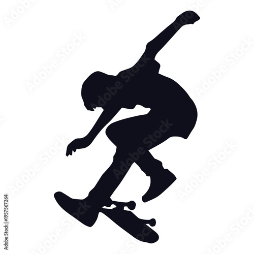 Male tricks skating silhouette