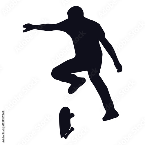 Man skater jump silhouette