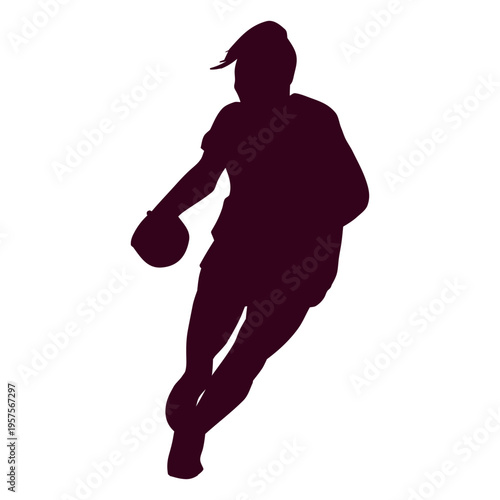 Silhouette female handball player