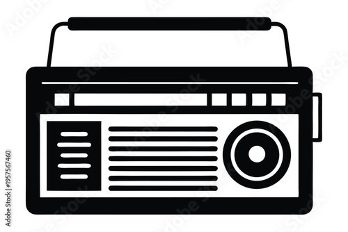 portable radio silhouette line art vector illustration