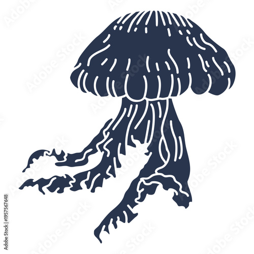 Jellyfish sealife silhouette