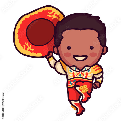 Mariachi cute bolivian character