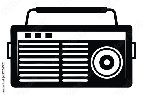 portable radio silhouette line art vector illustration
