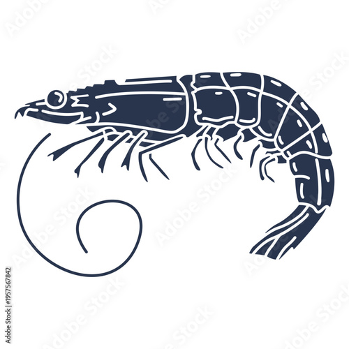 Silhouette prawn animal