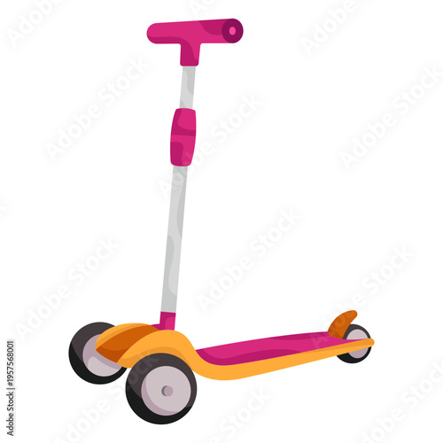 3 wheeled kid scooter illustration