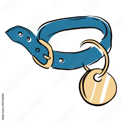 Colored pet collar doodle