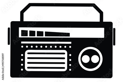 portable radio silhouette line art vector illustration