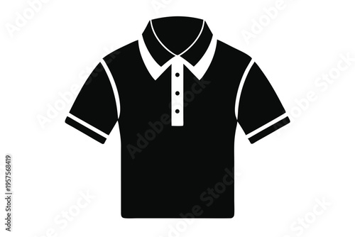 polo shirt silhouette line art vector illustration