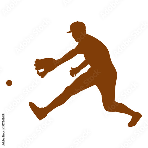 Player catching the ball silhouette