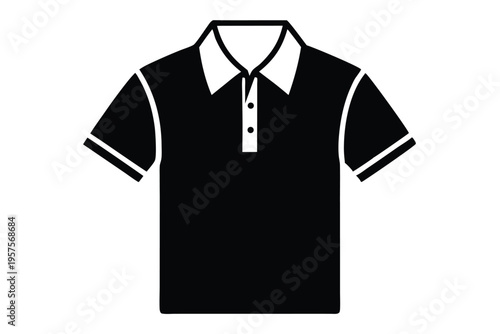 polo shirt silhouette line art vector illustration