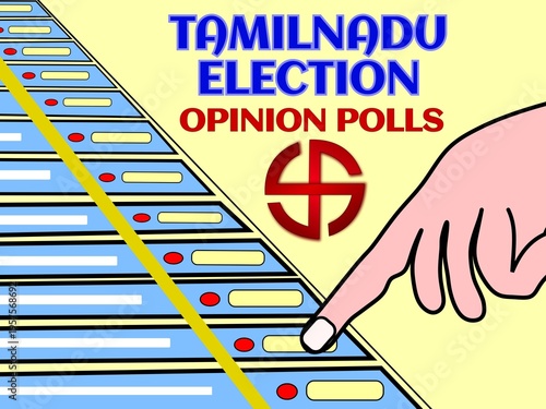 Illustrated design about tamilnadu election opinion polls image.
