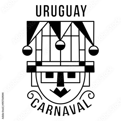 Carnaval uruguay abstract head stroke design