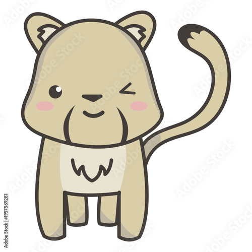 Cute cougar winking flat