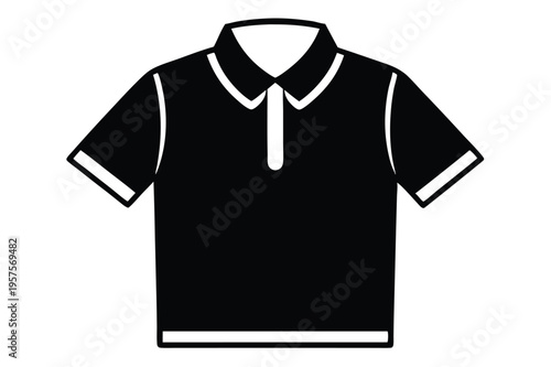 polo shirt silhouette line art vector illustration