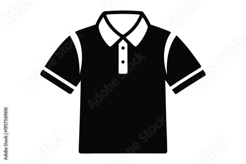 polo shirt silhouette line art vector illustration