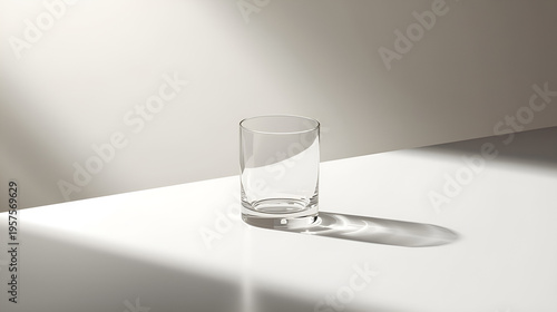 Glass Object with Soft Shadow on Clean Background