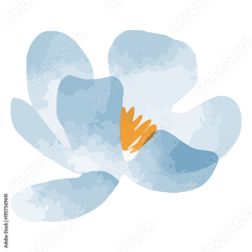 фотографія Small blue flower watercolor