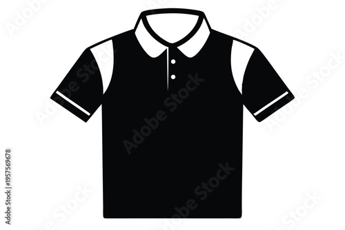 polo shirt silhouette line art vector illustration