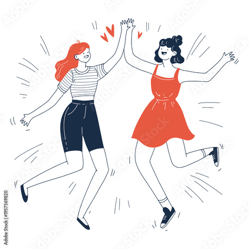 Happy girls characters