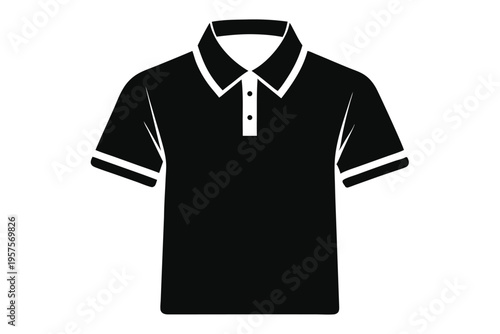 polo shirt silhouette line art vector illustration