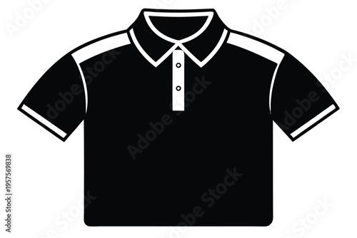 polo shirt silhouette line art vector illustration