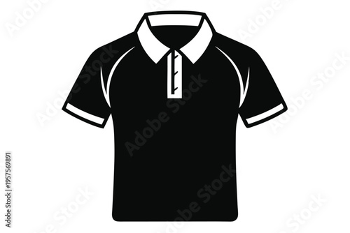 polo shirt silhouette line art vector illustration