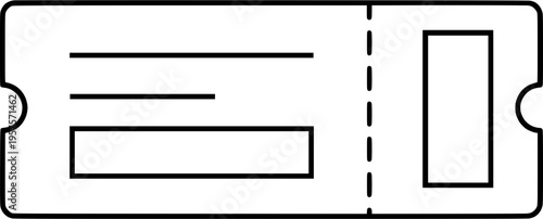 Blank Ticket stub with space for text and barcode graphic